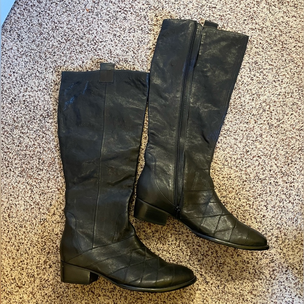 Seychelles knee high black leather boots size 9 new without tags